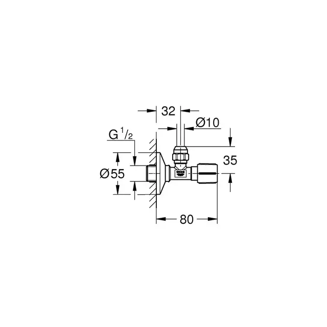 Grohe stoppventil Hard Graphite 