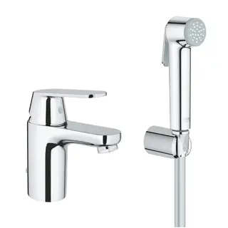 Grohe Eurosmart Cosmopolitan servantbat. Med sidedusj og kjedefeste, Krom