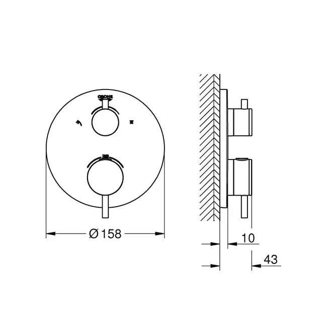 Grohe Atrio dusjtermostat Krom 