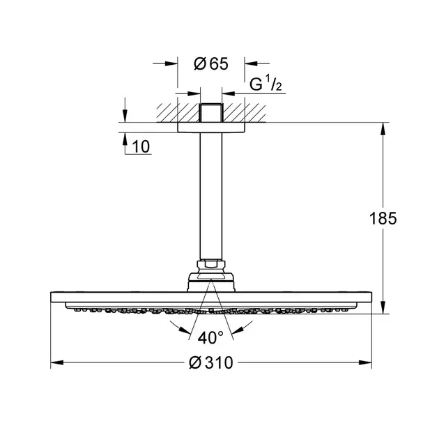 Grohe Rainshower Cosmopolitan 310 Hard Graphite 