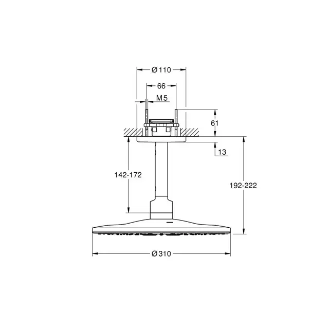 Grohe Rainshower SmartActive takdusj Hard Graphite 