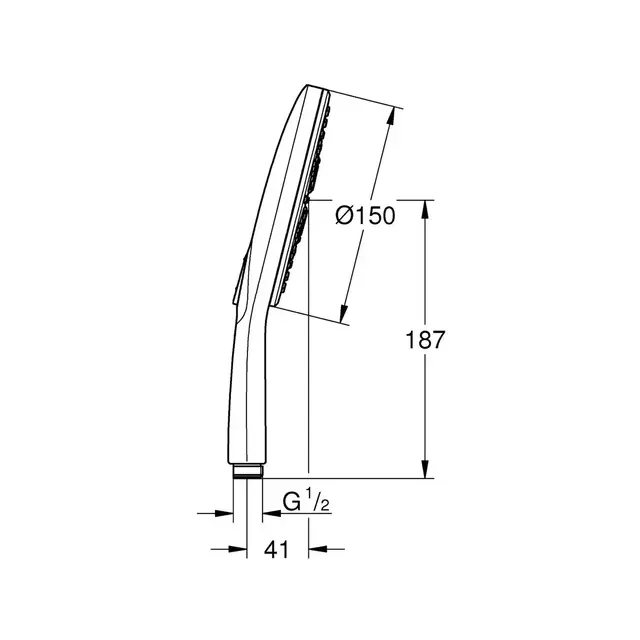 Grohe Rainshower SmartActive 150 Månehvit/Krom 