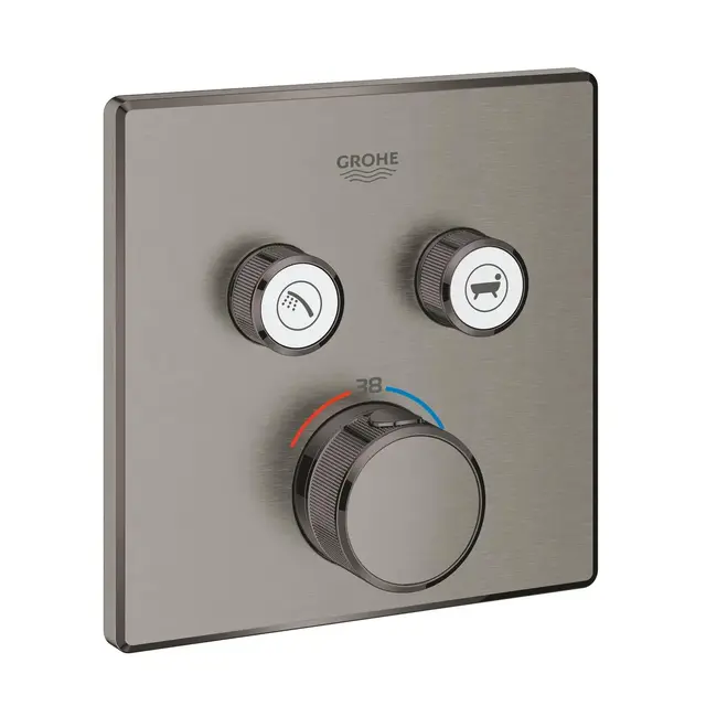 Grohe Grohtherm SmartControl termostat Med 2 uttak, Brushed Hard Graphite 