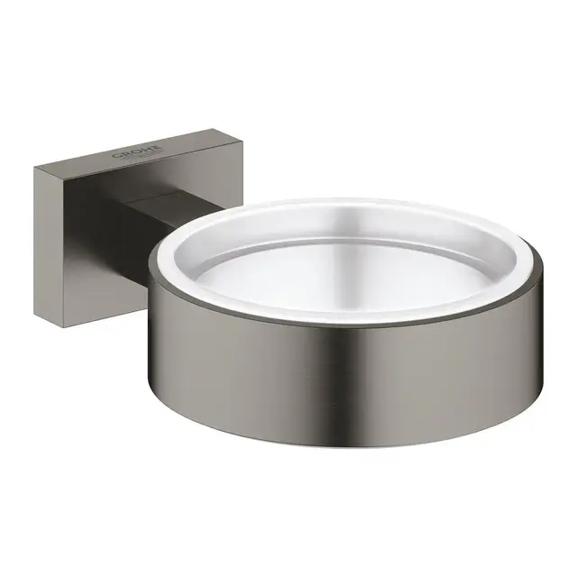 Grohe Essentials Cube tannglassholder Brushed Hard Graphite 
