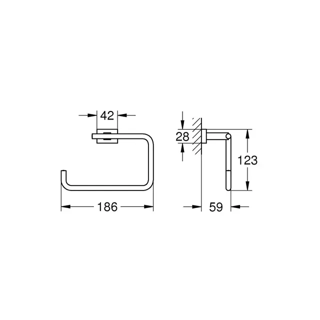 Grohe Essentials Cube håndklering Brushed Hard Graphite 