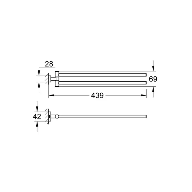 Grohe Essentials Cube håndkleholder Brushed Hard Graphite 