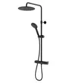 Gustavsberg Estetic Round dusjl&#248;sning &#216;250 mm, kompl. med termostat, Sort Matt