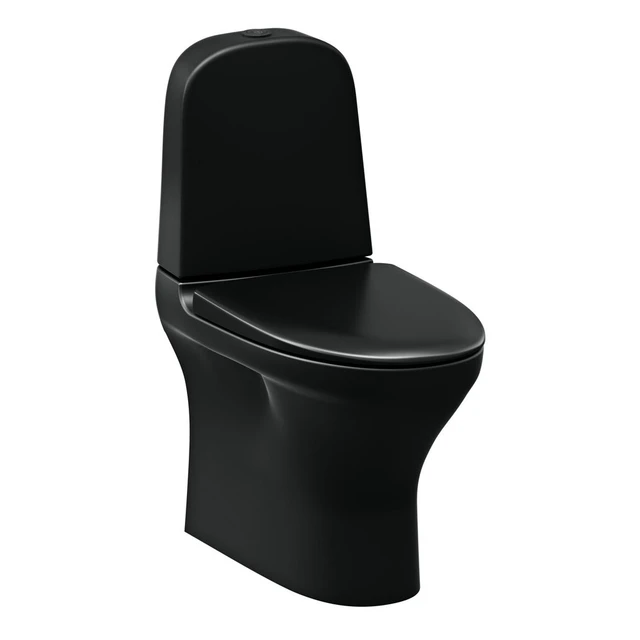 Gustavsberg Estetic 8300 Gulvstående WC Med sete, S/P-lås, Hygienic Flush, Sort 