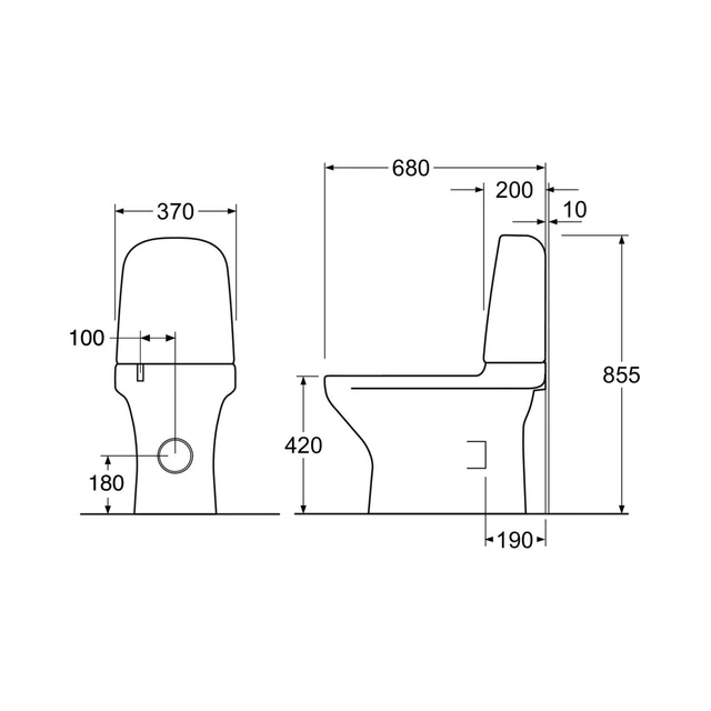 Gustavsberg Estetic 8300 Gulvstående WC Med sete, S/P-lås, Hygienic Flush, Sort 