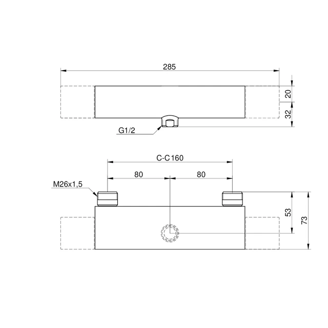 Gustavsberg Nautic Dusjtermostat CC 160 mm, Krom 