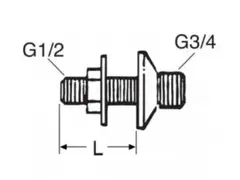 Gustavsberg Rett kobling For tilkobling av blandebatteri, 2 stk