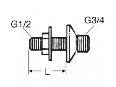 Gustavsberg Rett kobling For tilkobling av blandebatteri, 2 stk 