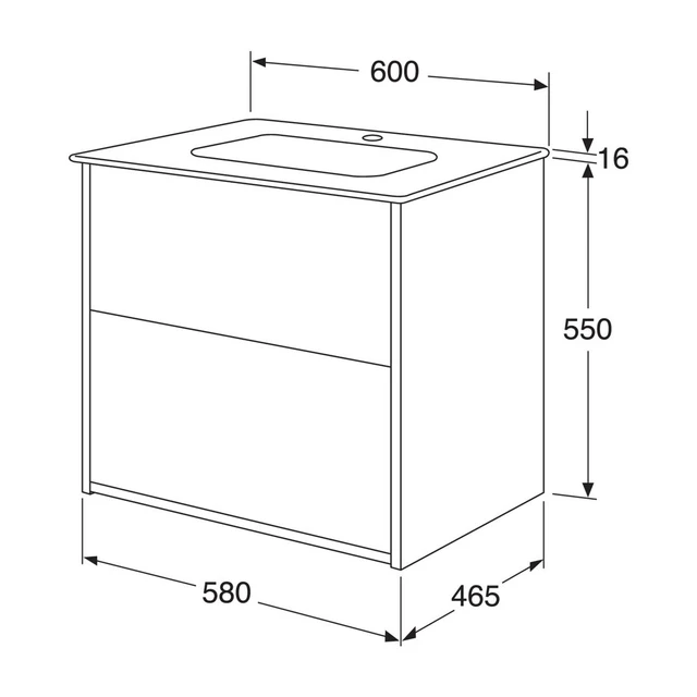 Gustavsberg Artic 60 Møbelpakke 60x46,5x55 cm, m/servant, Hvit Høyglans 