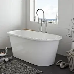 Hafa Original Frittstående badekar 1562x688 mm. Hvit støpemarmor