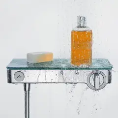 Hansgrohe ShowerTablet Select 300 Med integrert glasshylle, Krom