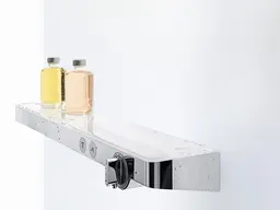 Hansgrohe ShowerTablet Select 700 Med 2 utl&#248;p og integrert glasshylle.