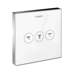 Hansgrohe ShowerSelect Ventil Med 3 uttak, Hvit Glass/Krom