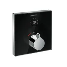Hansgrohe ShowerSelect termostat Med 1 uttak, Sort/Hvit Glass