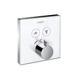 Hansgrohe ShowerSelect termostat Med 2 uttak, Hvit/Sort Glass