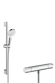 Hansgrohe Ecostat 1001 CL dusjpakke Med Crometta Vario dusjsett, Hvit/Krom