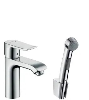 Hansgrohe Metris 1-greps Bidette batteri Med sidedusj, Krom