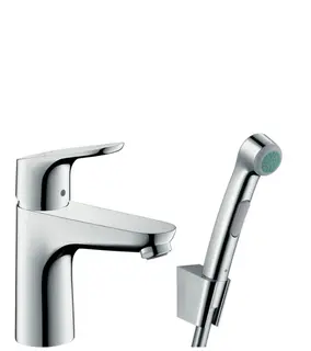 Hansgrohe Focus 100 servantbatteri Med bidettedusj og dusjslange, Krom