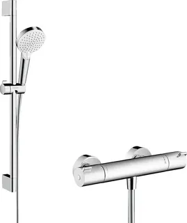 Hansgrohe Ecostat 1001 CL dusjpakke Med Crometta Vario dusjsett, Hvit/Krom