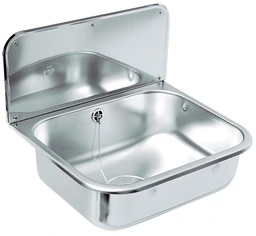 Intra L1 Utslagsvask for veggmontering 490x390 mm, m/festebrakett og ventil