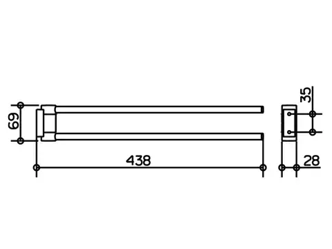 Keuco Plan Håndkleholder, svingbar 438 mm, Rustfritt stål 