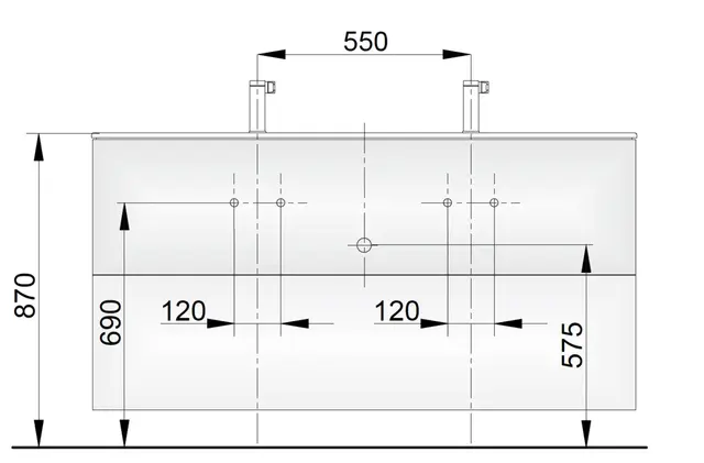 Keuco Edition 11 Servantskap m/2 skuffer 1400x350 mm, Trøffel Struktur - Lakk 