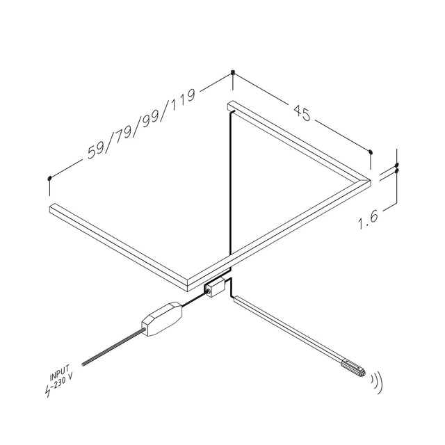 Korsbakken Lyslist under servant For 100 cm underskap, 11 W 