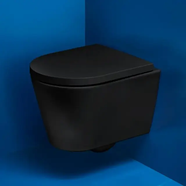 Laufen Kartell Compact Vegghengt toalett 49x37 cm, rimless, Sort Matt 