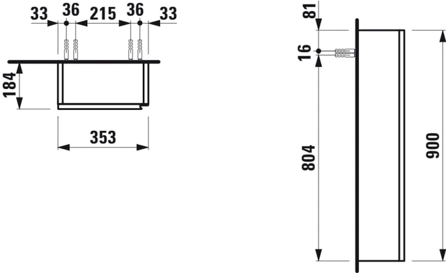 Laufen Lani Sideskap med 1 dør 90x35,5 cm, Venstrehengslet, Hvit Matt 