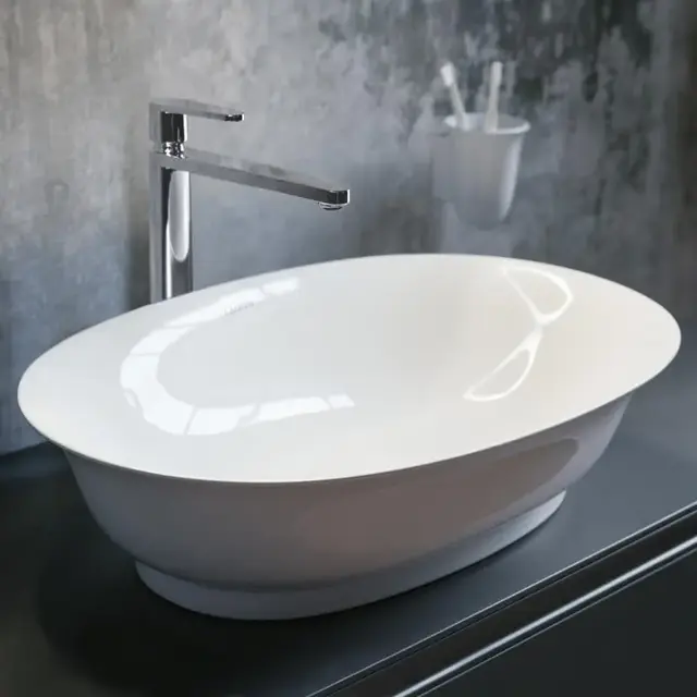 Laufen The New Classic Toppmont. servant 55x38 cm, u/bl.hull, Hvit m/LCC 