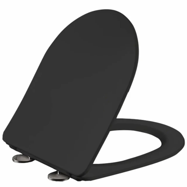 Lavabo Studio Slim Toalettsete Med myktlukkende hengsler, Sort Matt 