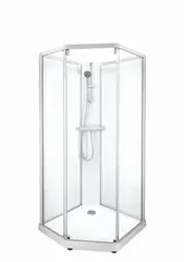 Porsgrund Showerama 10-5 Classic 90x90 cm, alu matt profil, klart glass