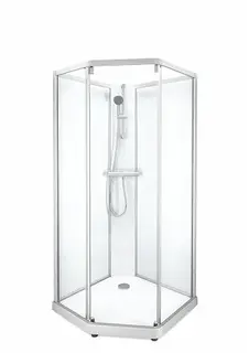 Contura Showerama 10-5 Classic 90x90 cm, alu matt profil, frostet glass