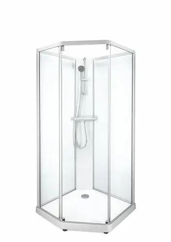 Contura Showerama 10-5 Classic 80x90 cm, alu matt profil, frostet glass 