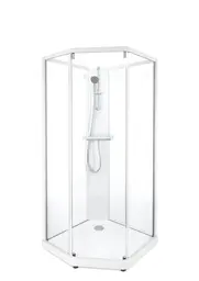 Porsgrund Showerama 10-5 Classic 90x90 cm, hvit profil, klart glass