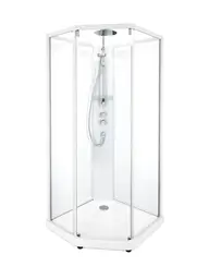 Porsgrund Showerama 10-5 Comfort 100x100 cm, hvit profil, klart glass