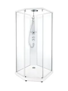Contura Showerama 10-5 Comfort 90x80 cm, hvit profil, klart glass