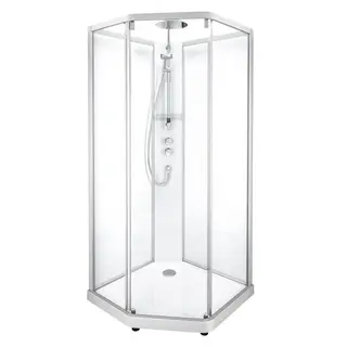 Contura Showerama 10-5 Comfort 90x90 cm, alu matt profil, klart glass