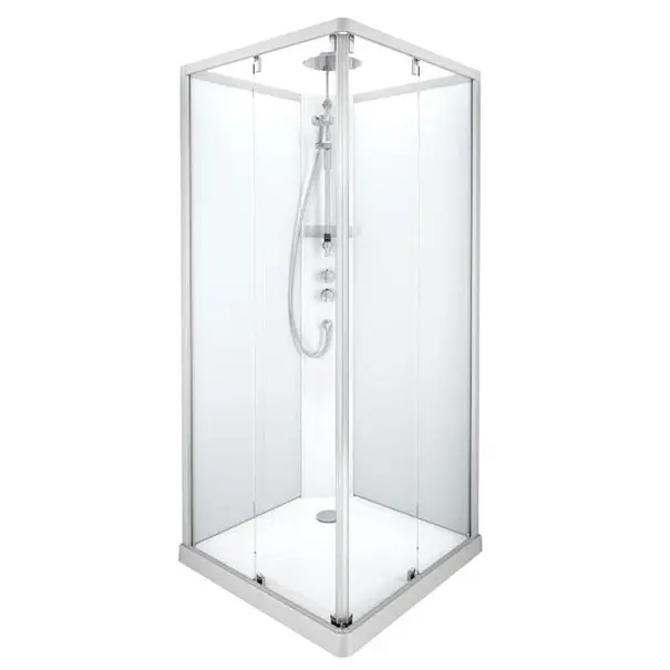 Contura Showerama 10-5 Comfort 90x90 cm, alu matt profil, klart glass 