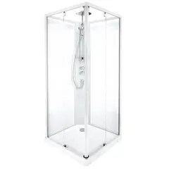 Contura Showerama 10-5 Comfort 90x90 cm, hvit profil, frostet glass