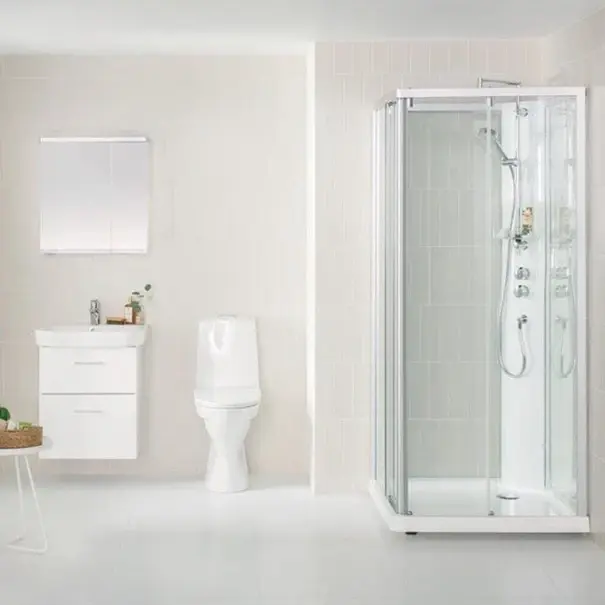 Contura Showerama 10-5 Comfort 90x90 cm, hvit profil, klart glass 