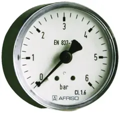 Afriso Manometer 0-10 bar 1/4&quot; x 63 mm, tilkobling bak
