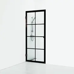 Svedbergs 180&#176; Rista Dusjnisje 80 cm, Sort Matt/Klart Glass
