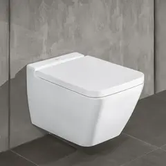 V&amp;B Finion Vegghengt toalett 375x560 mm. Hvit med CeramicPlus