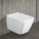 V&amp;B Finion Vegghengt toalett 375x560 mm. Stone White med CeramicPlus