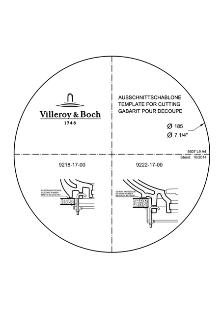 V&B Loop & Friends Toppmontert servant 620x420 mm, u/overløp, Pure Black  m/C+ 